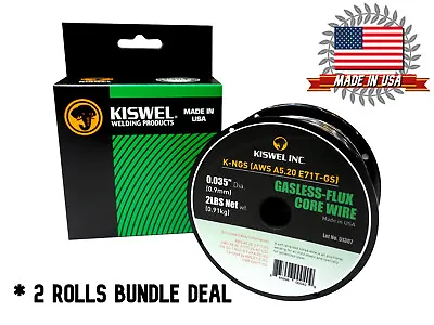 Made In USA (2 Rolls) K-NGS E71T-GS .035 In. Dia 2lb. Gasless-Flux Core Wire • $21.99