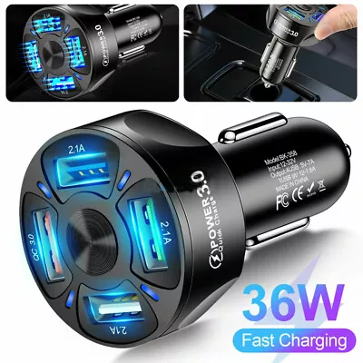 4 USB Port Fast Car Charger Adapter For IPhone Samsung Android Cell Phone Tablet • $5.49