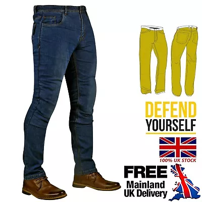 Mens Motorcycle Jeans Motorbike Fully Lined Trouser Made With Kevlar CE Armour • $49.31