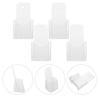  4 Pcs Flyer Display Stand Acrylic Brochure Holder Pamphlet Rack • £18.68