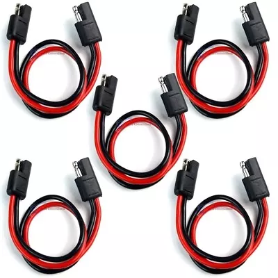 5 Pieces 14 Gauge 12  Quick Disconnect 2 Pin Polarized Molded Power Connectors • $14.95