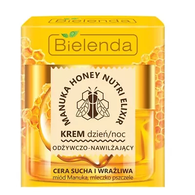 Bielenda Manuka Honey Nutri Elixir Face Cream Day/Night Dry Sensitive Skin 50ml • £8.68