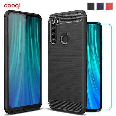 For Xiaomi Redmi Note 8/8 Pro Shockproof Carbon Fiber Case Cover+ Tempered Glass • $11.99