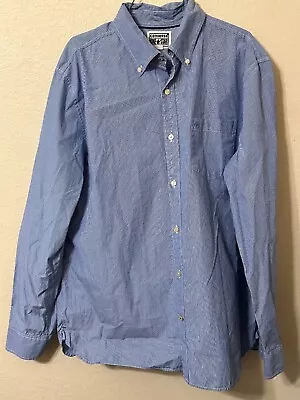 Converse One Star Mens XL Blue Striped Button Down Long Sleeve Shirt • $16