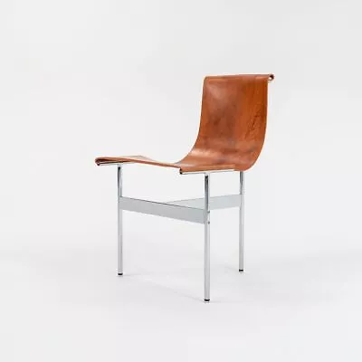 Gratz Industries Laverne TG-10 Sling Dining Chair In Tan Leather W Chrome Frame • $3400