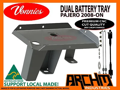 VONNIES DUAL BATTERY TRAY For MITSUBISHI PAJERO DIESEL NSNTNWNX 2008-ON • $119