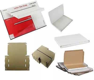 C4 A4 Royal Mail Large Postal Letter Box PIP Cardboard Gift Packing White/Brown • £0.99