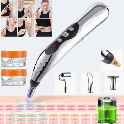 Rechargeable Meridian Acupuncture Pen 5 Massage Head Energy Pain Therapy Relief • $17.99