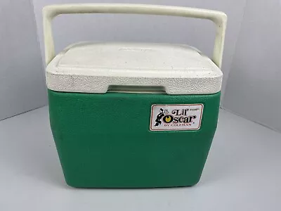 Vintage Coleman 1982 Lil Oscar 8 QT Cooler #5272 Green Cooler White Lid • $15