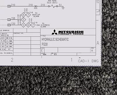 Mitsubishi Forklift FG30 Hydraulic Schematic Manual Diagram • $209.30