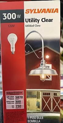 6 SYLVANIA 300-Watt Clear PS30 Utility Light Bulb Medium Base  15740 • $38.99