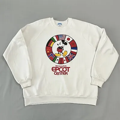 Vintage Character Fashions Sweatshirt Adult XL 1980s Disney World Epcot Mickey * • $27.97