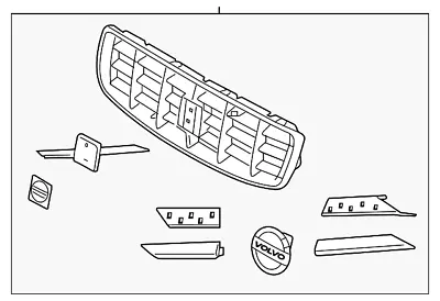 New Genuine Volvo XC70 Front Hood Bumper Grille Assembly 2010-2013 31323007 • $386.79