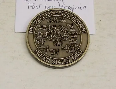 $15.95 • Buy 1986 The Quartermasters Regiment - FORT LEE, VA. - U.S. Army CHALLENGE Coin 