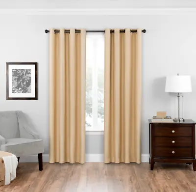 Eclipse Bryson Blackout Thermal Grommet Window Curtain Panel 52  X 95  Wheat • $19.99