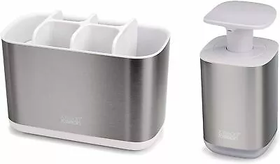 Joseph Joseph 2 Pc Bathroom Sink Caddy Organizer Set Silver • $66.84