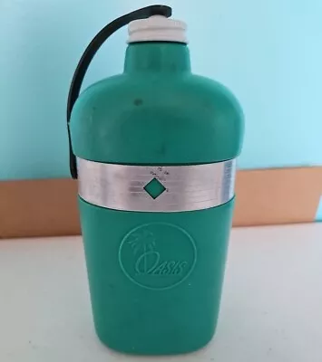 Vintage Oasis Kwencher Green Plastic Canteen Bottle 1qt Water Flask Made In USA • $5