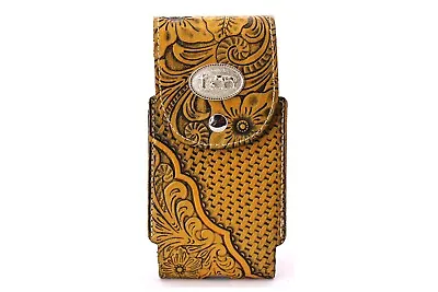 Western Cowboy Prayer Tan Brown Leather Phone Holster Magnetic Fit Phone 6x3'' • $17.99