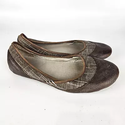 Patagonia Maha Performance Leather Slip-On Casual Ballet Flat Shoes Brown Size 8 • $24.99