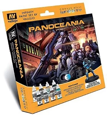 Vallejo Infinity Panoceania W/Fusilier Miniature Figure Paint Set - Hobby And • $35.61