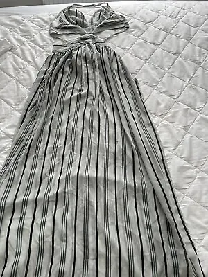 £3.99 • Buy Boohoo Beach Stripe Grey Sheer Dress Size S 