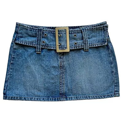 Vintage Y2K Bongo Low Rise Micro Mini Denim Skirt • $108