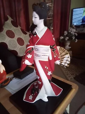 Japanese Antique 'Rare' Hakata Doll Geisha Geiko Red Kimono Beautiful Figurine • £35