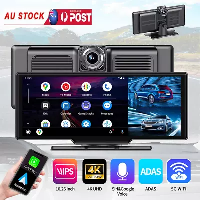 Touch Screen Dash Cam Wireless CarPlay Android Auto WIFI 4K UHD Car Recorder • $142.49