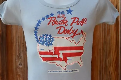 VTG 1976 Powder Puff Derby Womens Air Derby Airplane Flying Iron On T SHIRT  MED • $252.90