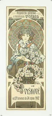 Vintage Style Alphonse Mucha Poster GIANT STICKER Art Nouveau Vystava Czech 1902 • $120