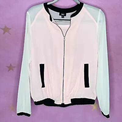 Mossimo Womens Pink Ivory Light Weight Bomber Jacket Medium • $10