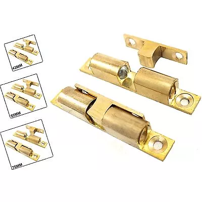 £4.10 • Buy 2x BRASS SMALL - LARGE DOUBLE BALL CATCH Cabinet Cupboard Door Roller Latch NEW
