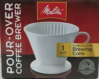 New In Box Melitta #2 Porcelain Single-Cup Pour Over Coffee Brewer White 1 Cup • $19.99