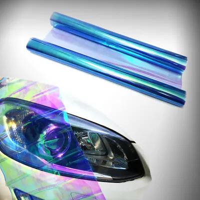 $8.88 • Buy 12 X48  Chameleon Light Blue Headlight Tint Taillight Fog Light Vinyl Wrap Decal