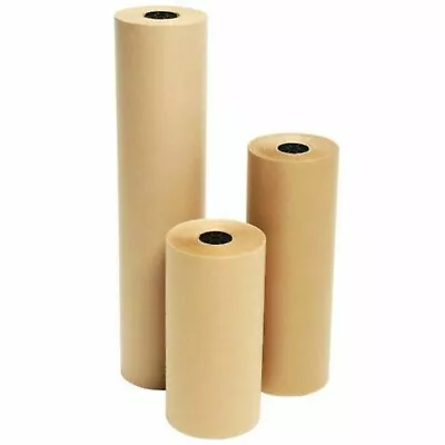 Recycled Brown Kraft Parcel Paper Packaging Crafts Wrapping Rolls Eco Sheets 90g • £4.30