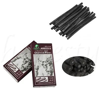 6pcs Charcoal Sticks Bar Sketch Art Drawing Sketching Oil Painting Willow & Case • £3.30