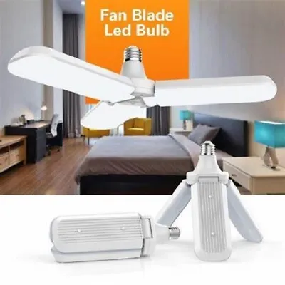 LED Light Bulb Folding Garage Lamp Ceiling Lighting 45W Blade Fan Adjustable New • $9.50