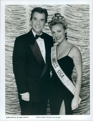 $10 • Buy 1993 Press Photo Pretty Crowned Miss USA Shannon Marketick With Dick Clark