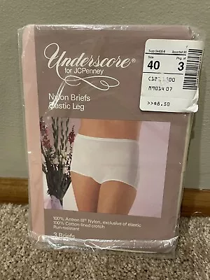 Underscore Nylon Brief Panties Vintage Size 7 Pack Of 3 Colors NEW JC Penney • $18