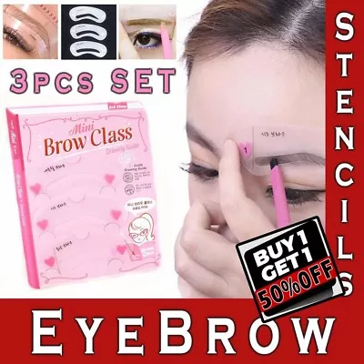 Eyebrow Stencils Shaper MakeUp Template Grooming Kit Brow Tool Reusable • £2.09