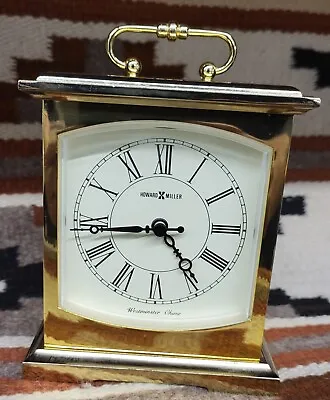 Vintage Brass HOWARD MILLER Westminster Chime Desk Mantle Clock....Quality Time • $45