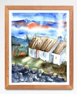 Watercolour Irish Night Landscape Painting Limited Edition Print By Ili • $15.79