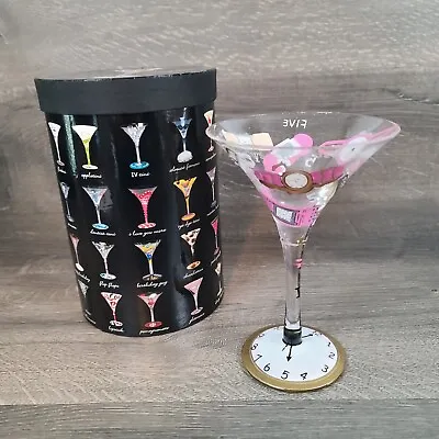 Lolita 5 O'clock Somewhere-Tini Hand-Painted Martini Glass With Recipe  7oz • $20.66