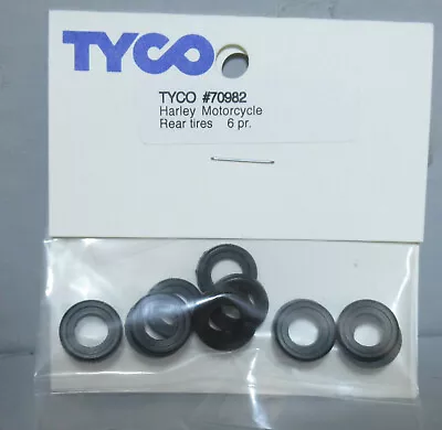 (#70982)  6 Pair  Tyco Ho Slot Car Harley Motorcycle Rear Tires • $20