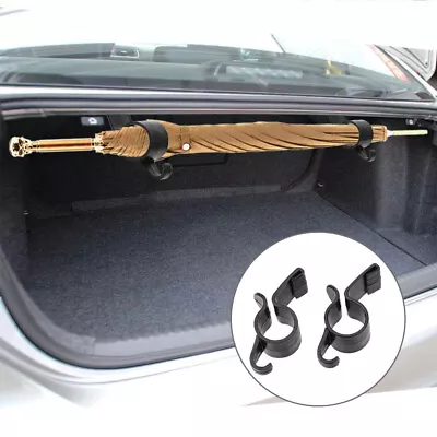 2x Car Parts Trunk Umbrella Hooks Storage Hanger Fastener Clip Black Accessories • $5.98