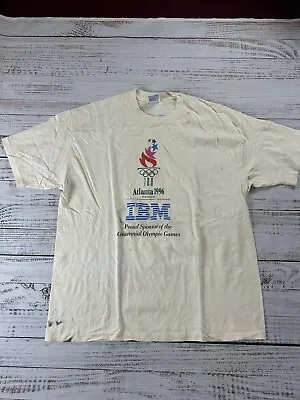 Vintage 90s Olympics Champion XL White T Shirt 1996 Atlanta • $19.97