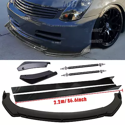 For Infiniti G35 G37 Front Bumper Lip Spoiler + Side Skirts + Rear Lip + Strut • $99.99