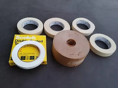 A Bulk Lot Of Tape Masking 1  Intertape Scotch Double Coated Paper Roll • $9.99