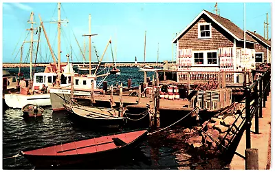 Postcard Chrome Lobster Boat And Gear Menemsha Harbor Martha's Vineyard • $4.57