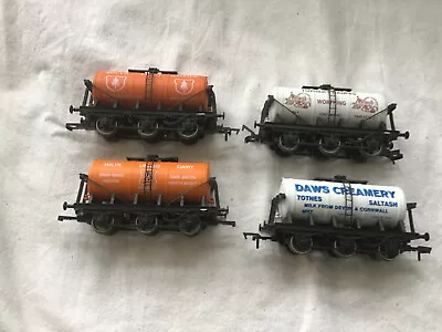 DAPOL OO GAUGE LOT OF 4x PROMOTIONAL 6 WHEEL TANK WAGONS - DAWS  ETC - READ ! • £79.99